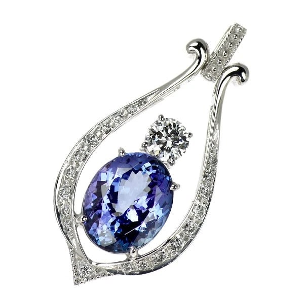 K18WG TANZANITE DIAMOND PENDANT TOP: K18WG Tanzanite Diamond Pendant Top Brand: None Type: pendant top Material: K18WG, Main Stone/Creation TanzaniteSide Stone diamonds Color: White Gold Size: Length/Width/Diameter (CM)33.7 Accessories: