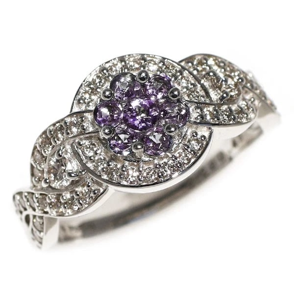 PT900 ALEXANDRITE DIAMOND RING: Pt900 Alexandrite Diamond Ring Brand: None Type: rings Material: Pt900, Main Stone/Creation alexandriteSide Stone diamonds Color: Silver Size: US 6 Accessories: None Accessories Notice: When