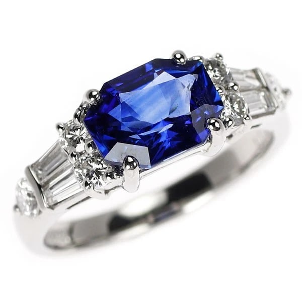 PT900 SAPPHIRE DIAMOND RING H: Pt900 Sapphire Diamond Ring h Brand: None Type: rings Material: Pt900, Main Stone/Creation SapphireSide Stone diamonds Color: Silver Size: 6.25 - 6.5US Accessories: None Accessories Notice