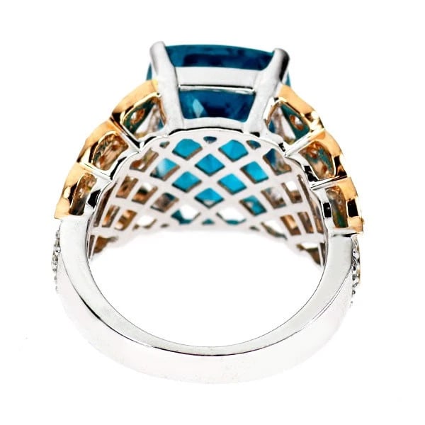 K18WG/PG APATITE DIAMOND RING - 2