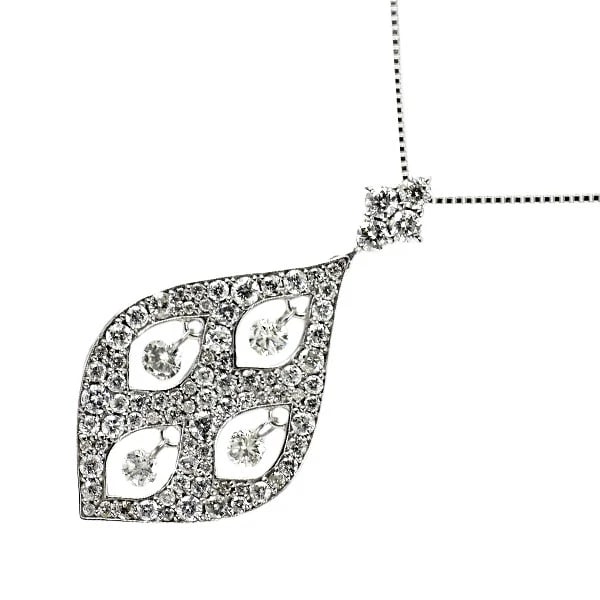 K18WG DIAMOND PENDANT NECKLACE: K18WG Diamond Pendant Necklace Brand: None Type: pendant necklace Material: K18WG, Main Stone/Creation Natural Color: white Gold Size: Necklace: Chain Length?45.5cm Accessories: None Acces