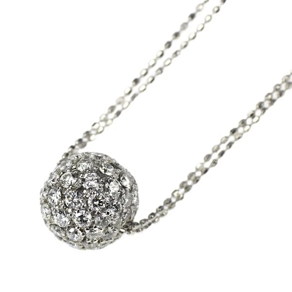 K18WG DIAMOND PENDANT NECKLACE: K18WG Diamond Pendant Necklace Brand: None Type: pendant necklace Material: K18WG, Main Stone/Creation Natural Color: white Gold Size: Necklace: Chain Length39.5cm Accessories: None Access