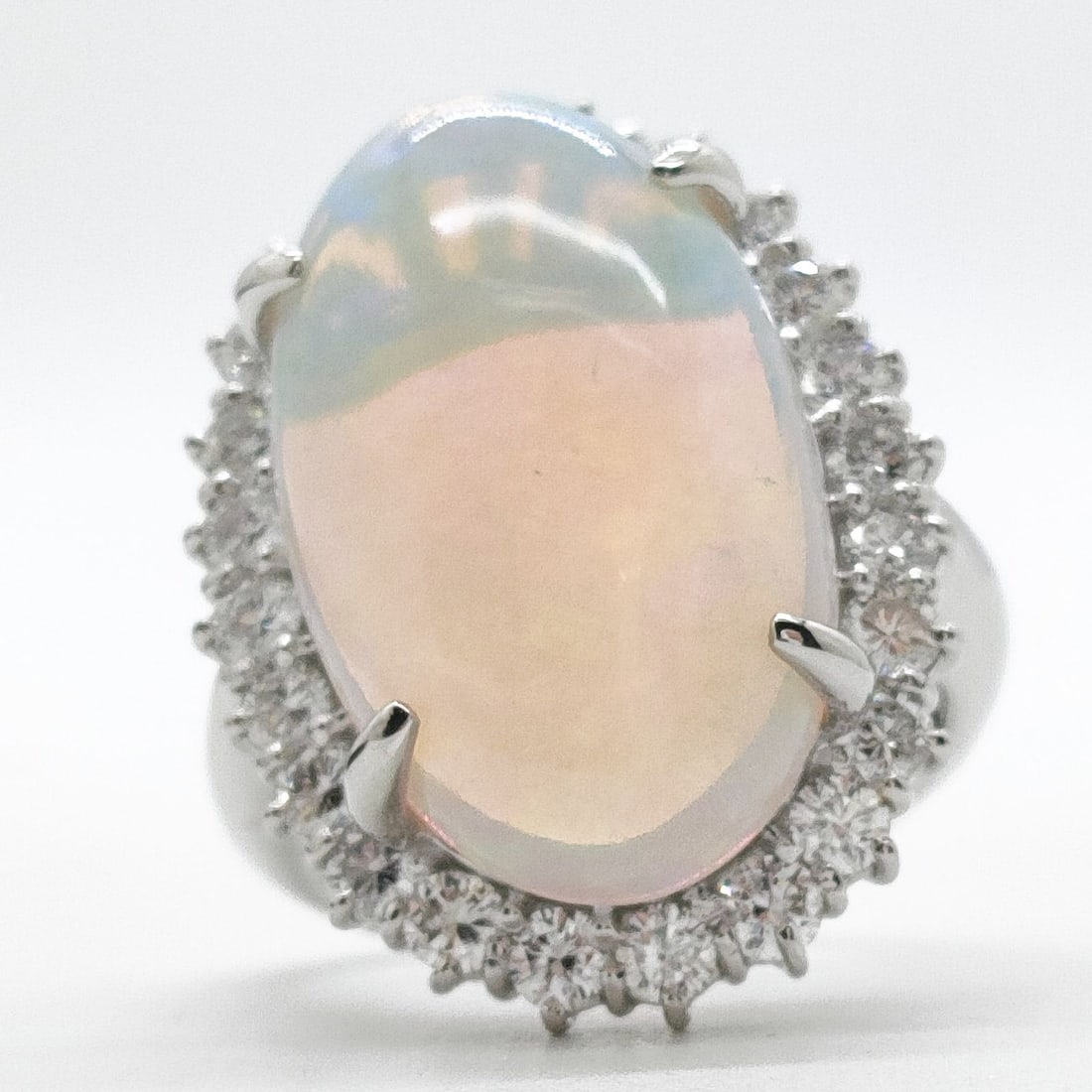 JEWELRY RING OPAL PLATINUM: Jewelry Ring Opal Platinum Brand: Unbranded Type: Ring Material: Platinum, Main Stone/Creation Opal Color: Platinum Size: US 5 3/8 Accessories: None Accessories Notice: When purchasing pre