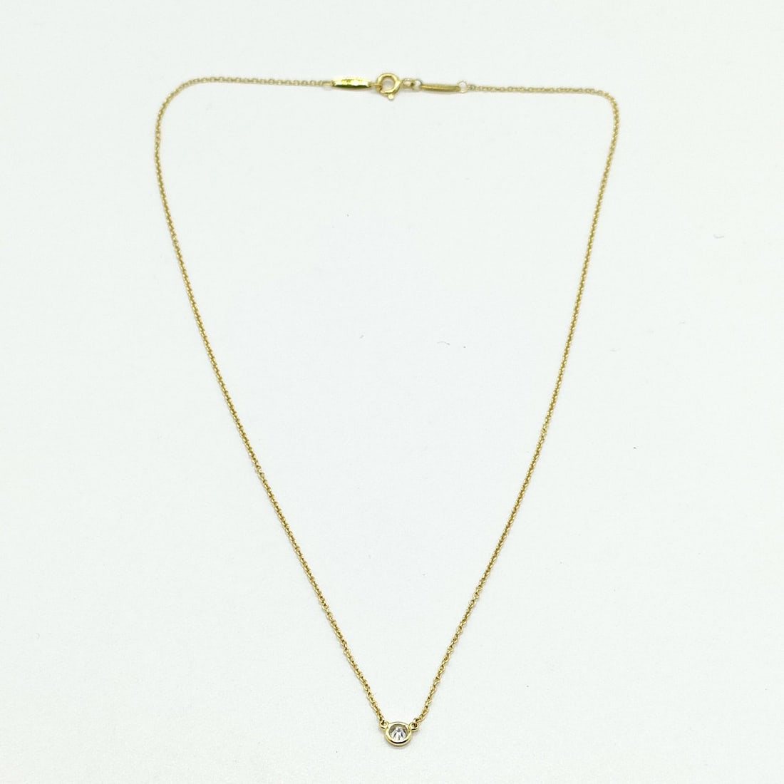 TIFFANY CO. NECKLACE BY THE YARD PERETTI NATURAL DIAMOND GOLD: Tiffany Co. Necklace By the yard Peretti Natural Diamond Gold Brand: Tiffany and Co. Type: Necklace Material: Gold, Color: Yellow Gold Size: Pendant Size : 0.42X0.43 cm / 0.16X0.16 inch Chain Size :