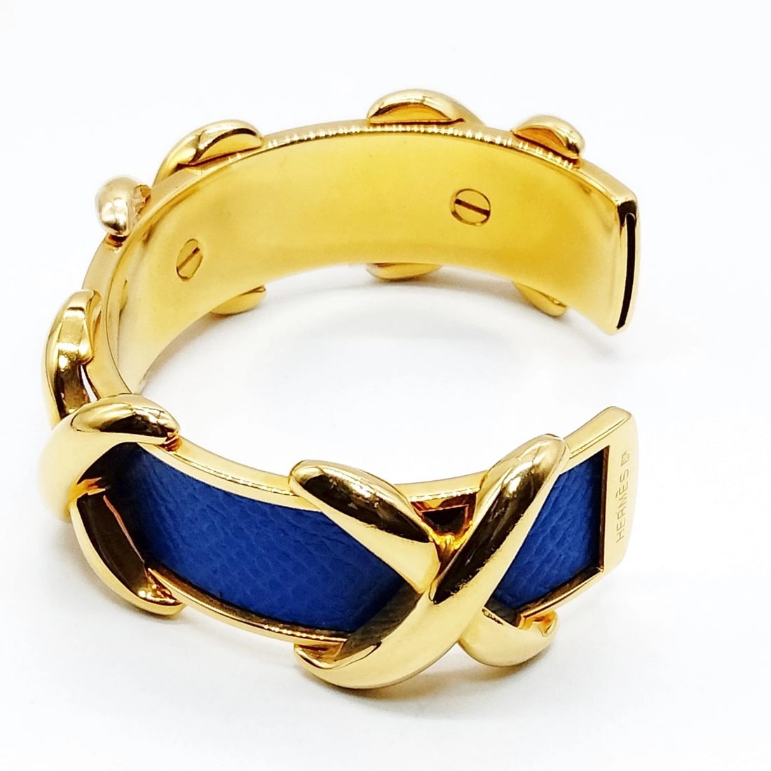 HERMES BANGLE GOLD BLUE - 3