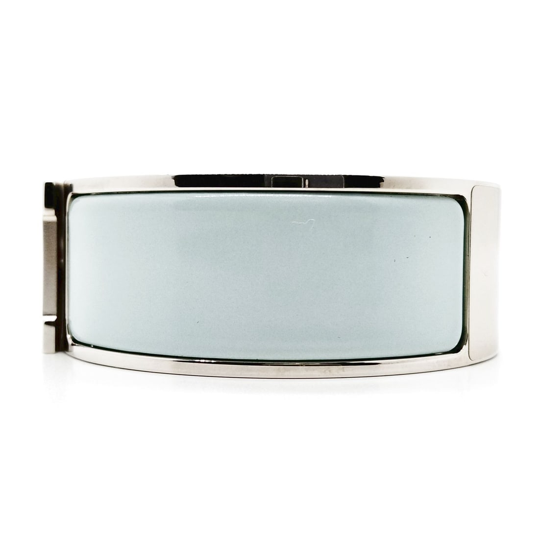 HERMES BANGLE SILVER LIGHT BLUE - 2