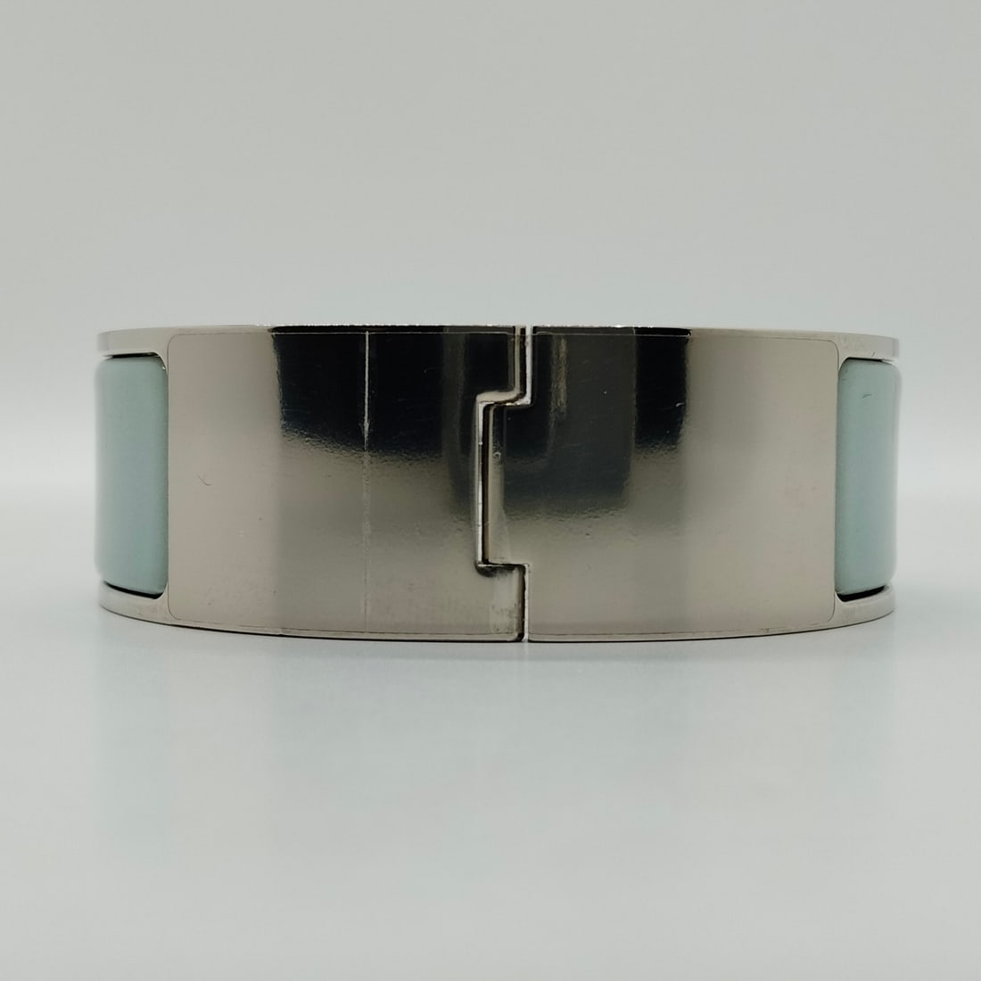 HERMES BANGLE SILVER LIGHT BLUE - 3