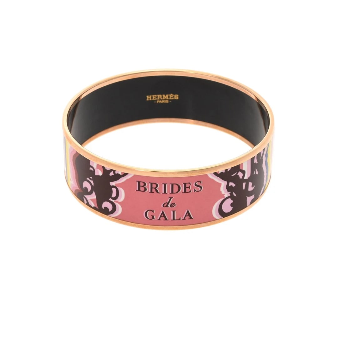 HERMES BRACELET METAL GLAZED GM BANGLE: HERMES Bracelet metal Glazed GM Bangle Brand: HERMES Type: Bracelet Material: metal, Color: Gold Size: Breath width:about 22mmSize(Inch) Breath width:about 8.7inch Accessories: None Accessories