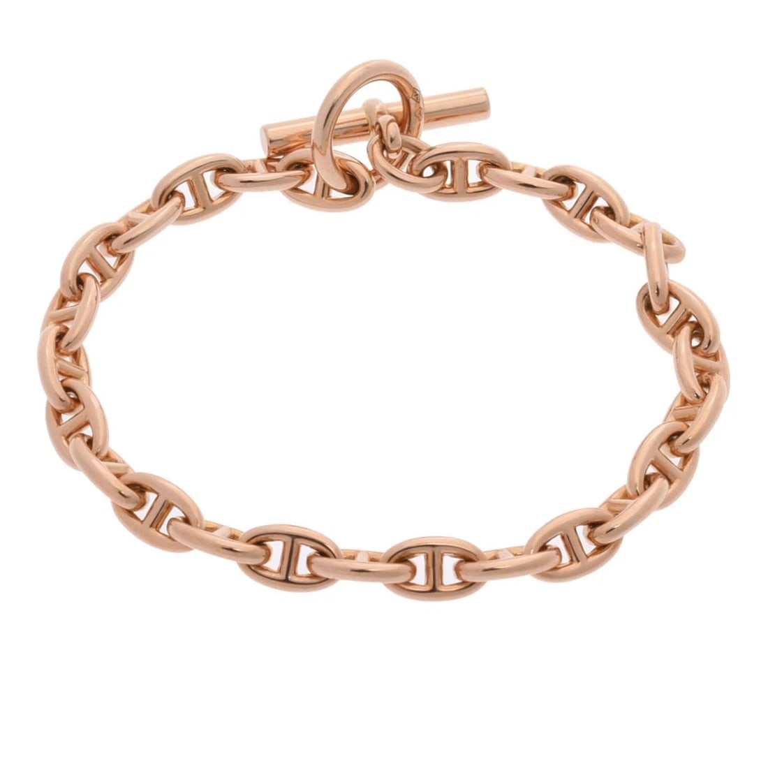 HERMES BRACELET CHAINE D'ANCRE TPM: HERMES Bracelet Chaine d'Ancre TPM Brand: HERMES Type: Bracelet Material: 18K pink gold PG, Color: Pink Gold Size: Breath width:about 5.4mmSize(Inch) Breath width:about 2.1inch Accessories: None
