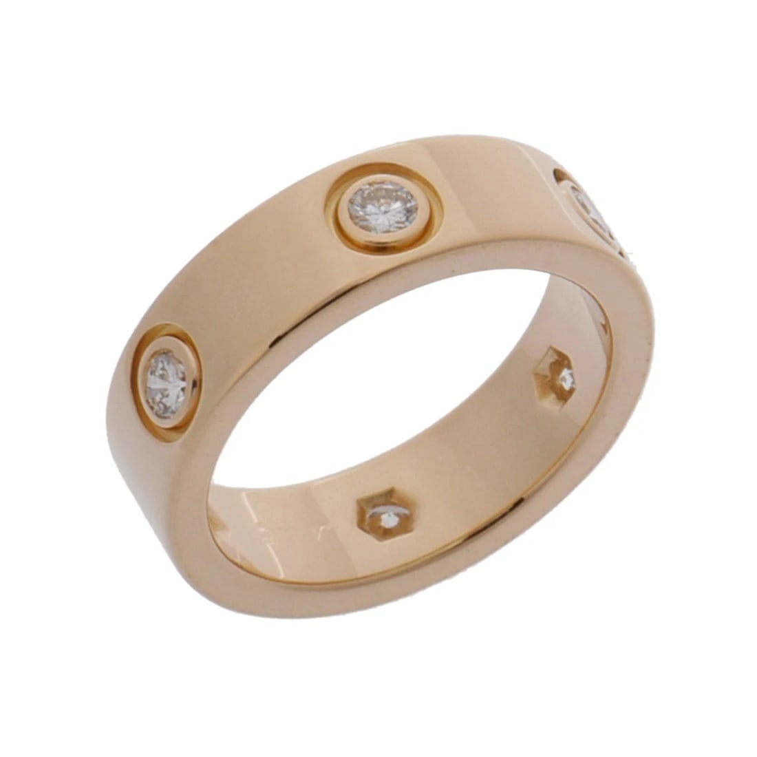 CARTIER RING DIAMOND LOVE RING 6PD: CARTIER Ring diamond Love Ring 6PD Brand: CARTIER Type: Ring Material: K18 Yellow Gold YG, Main Stone/Creation Natural Color: Yellow Gold Size: 5.25 US Accessories: None Accessories Notice