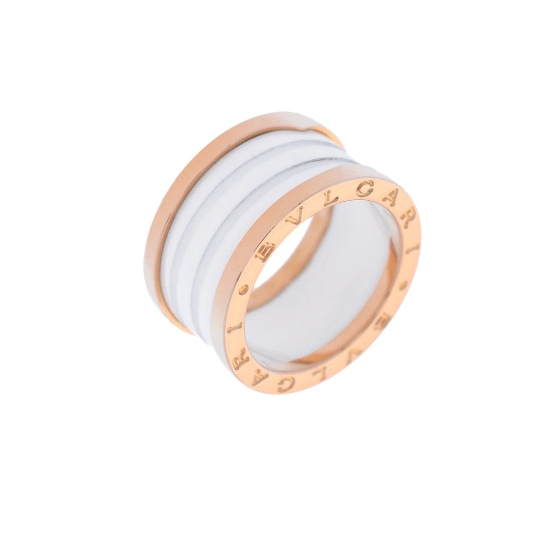 BVLGARI RING B-ZERO1 RING: BVLGARI Ring B-ZERO1 Ring Brand: BVLGARI Type: Ring Material: 18K pink gold PG, Color: Pink Gold Size: 6.75 - 7 US Accessories: None Accessories Notice: When purchasing pre-owned goods, pl