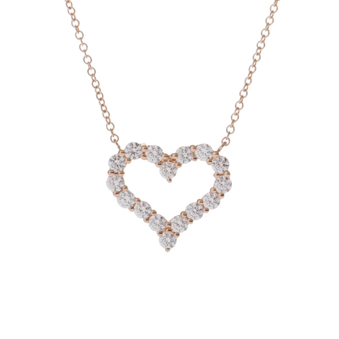 TIFFANY & CO. NECKLACE DIAMOND SENTIMENTAL: TIFFANY & Co. Necklace diamond Sentimental Brand: TIFFANY & Co. Type: Necklace Material: 18K pink gold PG, Color: Pink gold Size: Top H/about 12mm W/about 14mm Chain length:40cm Chain