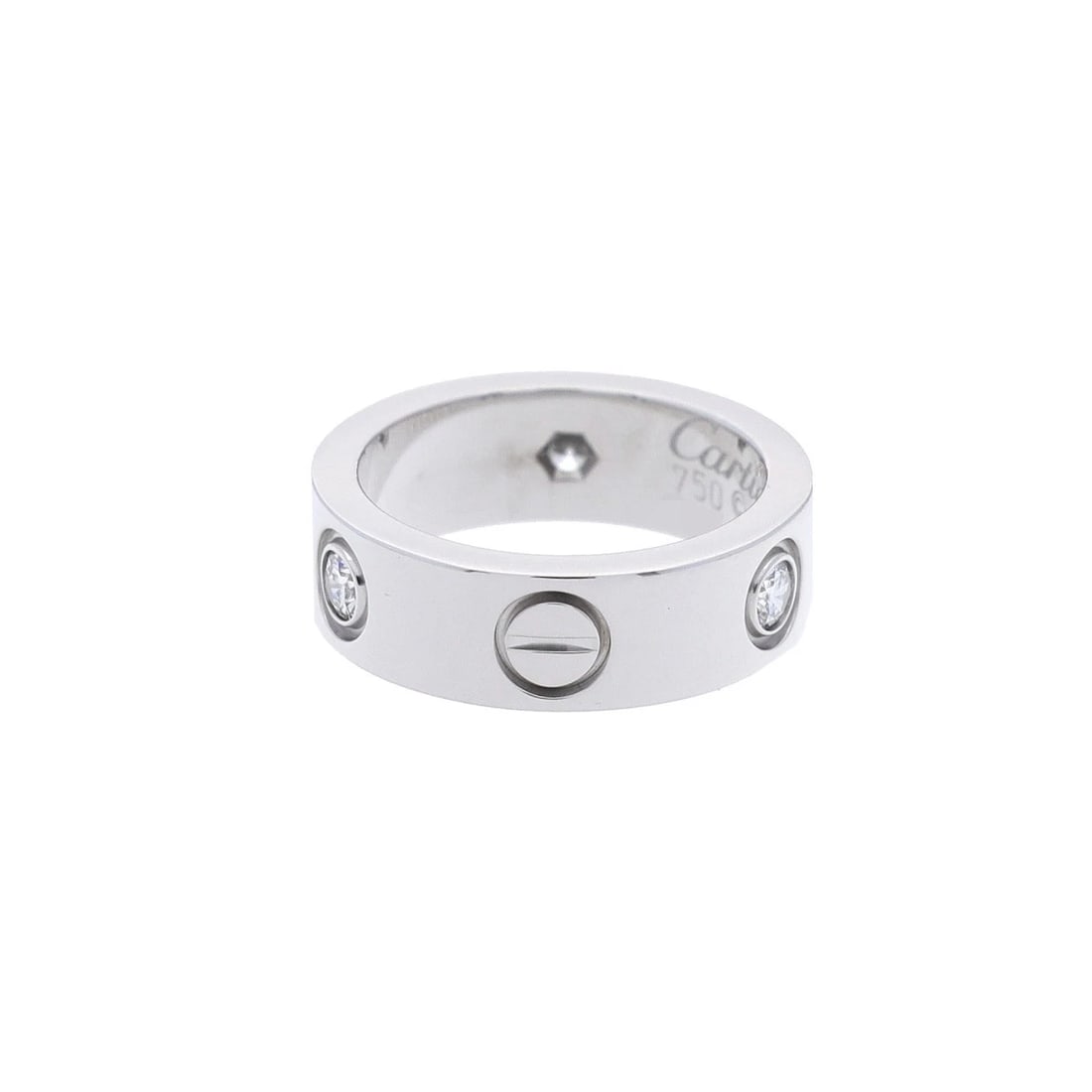CARTIER RING DIAMOND LOVE RING 3PD: CARTIER Ring diamond Love Ring 3PD Brand: CARTIER Type: Ring Material: K18 White Gold WG, Main Stone/Creation Natural Color: White Gold Size: 3.75 US Accessories: None Accessories Notice: When