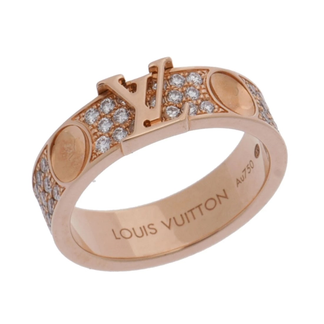 LOUIS VUITTON RING DIAMOND BERG: LOUIS VUITTON Ring diamond Berg Brand: LOUIS VUITTON Type: Ring Material: 18K pink gold PG, Main Stone/Creation Natural Color: Pink Gold Size: 5.25 US Accessories: None Accessories Notice: