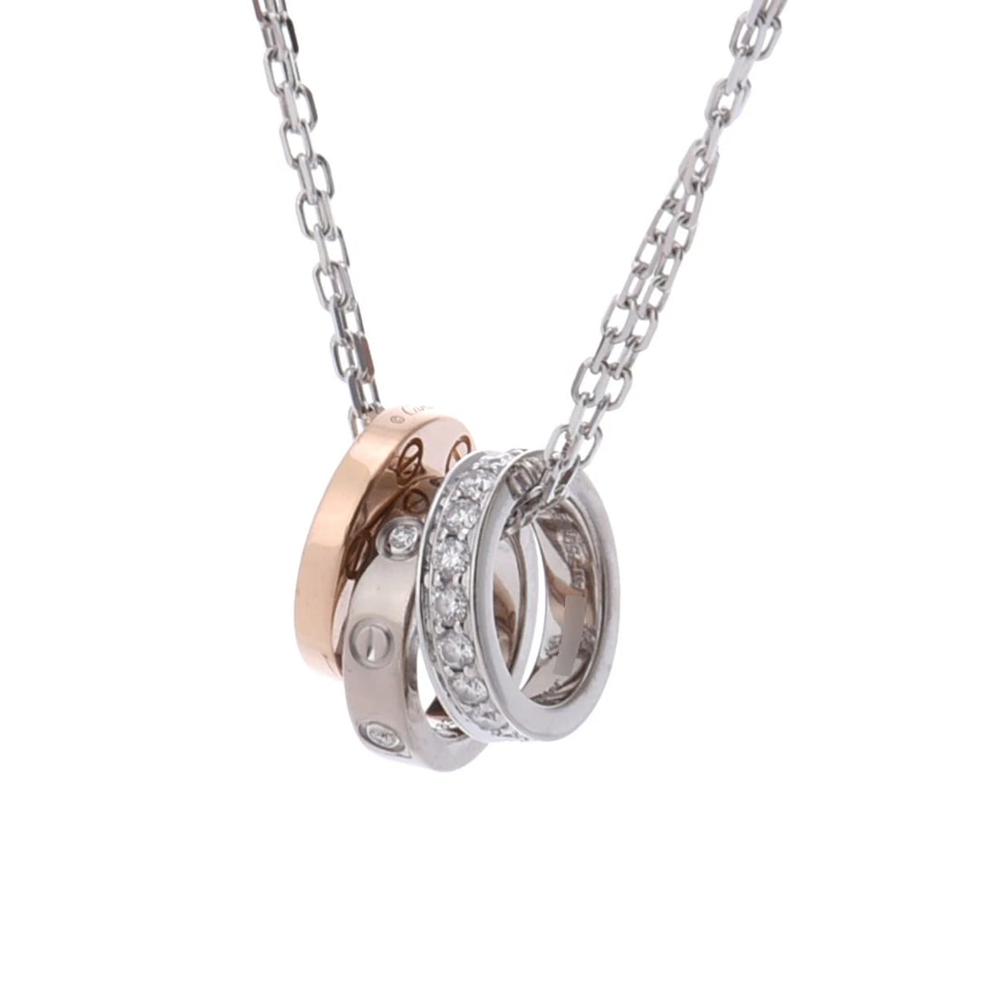 CARTIER NECKLACE DIAMOND LOVE: CARTIER Necklace diamond Love Brand: CARTIER Type: Necklace Material: 18K pink gold PG, Main Stone/Creation Natural Color: Pink Gold Size: Top H/about 10.5mm W/about 6mm Chain length:38-41cm Chain