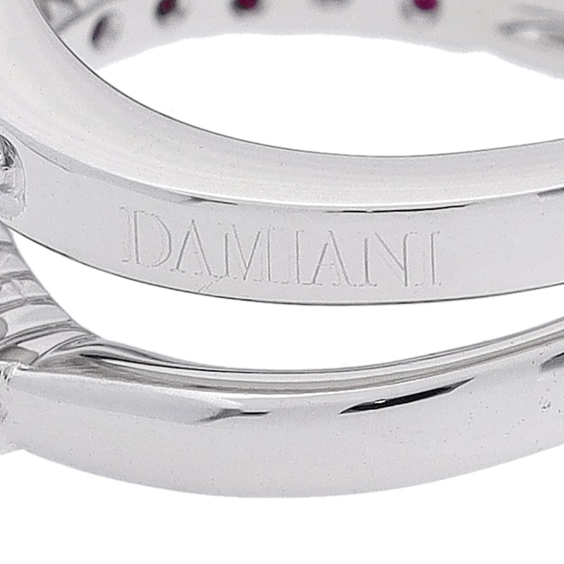 DAMIANI RING DIAMOND/RUBY WAVE DESIGN RING - 3