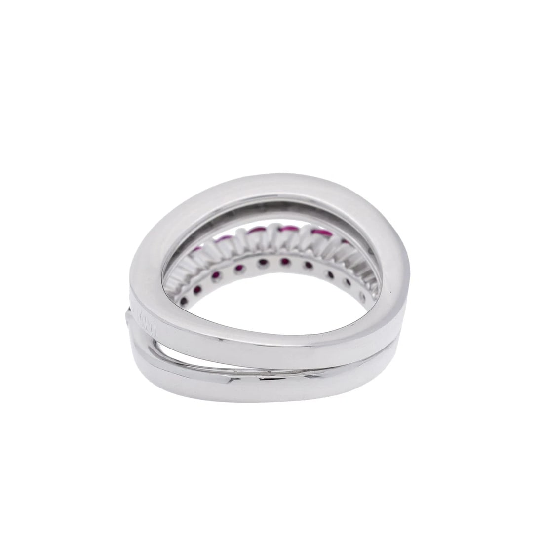 DAMIANI RING DIAMOND/RUBY WAVE DESIGN RING - 5