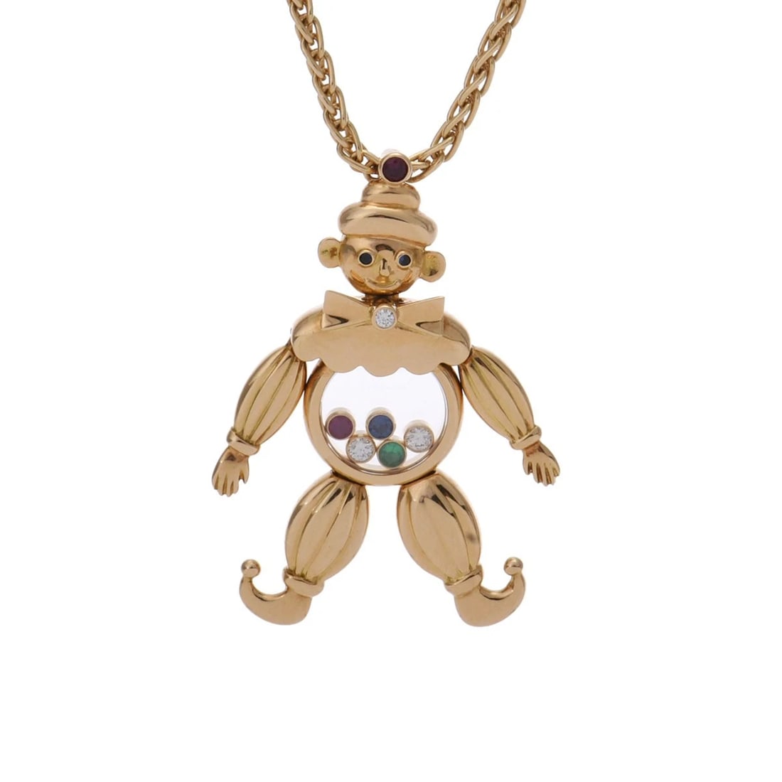 CHOPARD NECKLACE DIAMOND/RUBY/SAPPHIRE: Chopard Necklace diamond/Ruby/Sapphire Brand: Chopard Type: Necklace Material: K18 Yellow Gold YG, Main Stone/Creation Natural Color: Yellow Gold Size: Top H/about 42.5mm W/about 30.0mm Chain