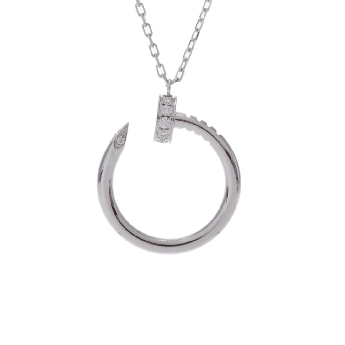 CARTIER NECKLACE DIAMOND JUST ANKLE: CARTIER Necklace diamond Just ankle Brand: CARTIER Type: Necklace Material: K18 White Gold WG, Main Stone/Creation Natural Color: White Gold Size: Top H/about 20.5mm W/about 18.5mm Chain