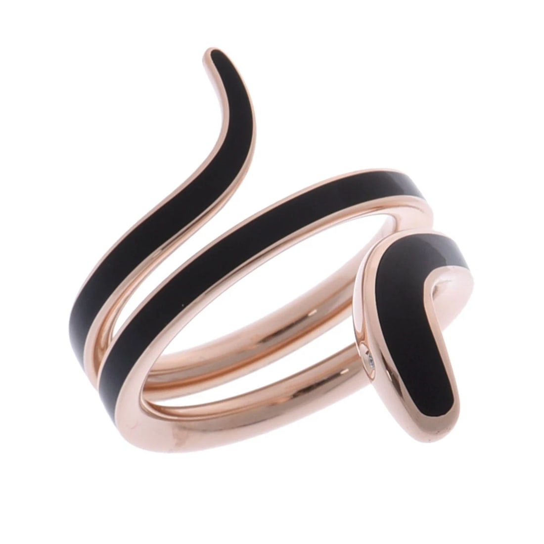 DAMIANI RING /BLACK CERAMIC DIAMOND EDEN RING: Damiani Ring /Black ceramic diamond Eden Ring Brand: Damiani Type: Ring Material: 18K pink gold PG, Main Stone/Creation Natural Color: Pink Gold Size: 6 US Accessories: None Accessories No