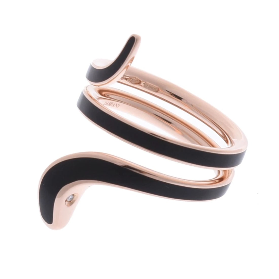 DAMIANI RING /BLACK CERAMIC DIAMOND EDEN RING - 2