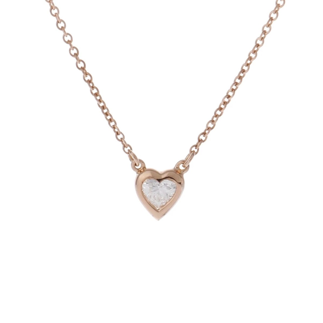TIFFANY & CO. NECKLACE DIAMOND BY THE YARD HEART: TIFFANY & Co. Necklace diamond By the Yard Heart Brand: TIFFANY & Co. Type: Necklace Material: 18K pink gold PG, Main Stone/Creation Natural Color: Pink Gold Size: Top H/about 5.8mm W/about 5.7mm