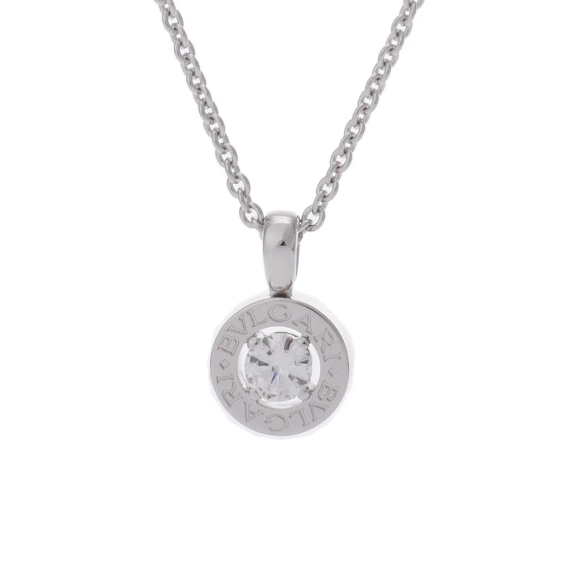 BVLGARI NECKLACE DIAMOND: BVLGARI Necklace diamond Brand: BVLGARI Type: Necklace Material: K18 White Gold WG, Main Stone/Creation Natural Color: White Gold Size: Top H/about 15mm W/about 9mm(Including can) Chain length:39-46cm