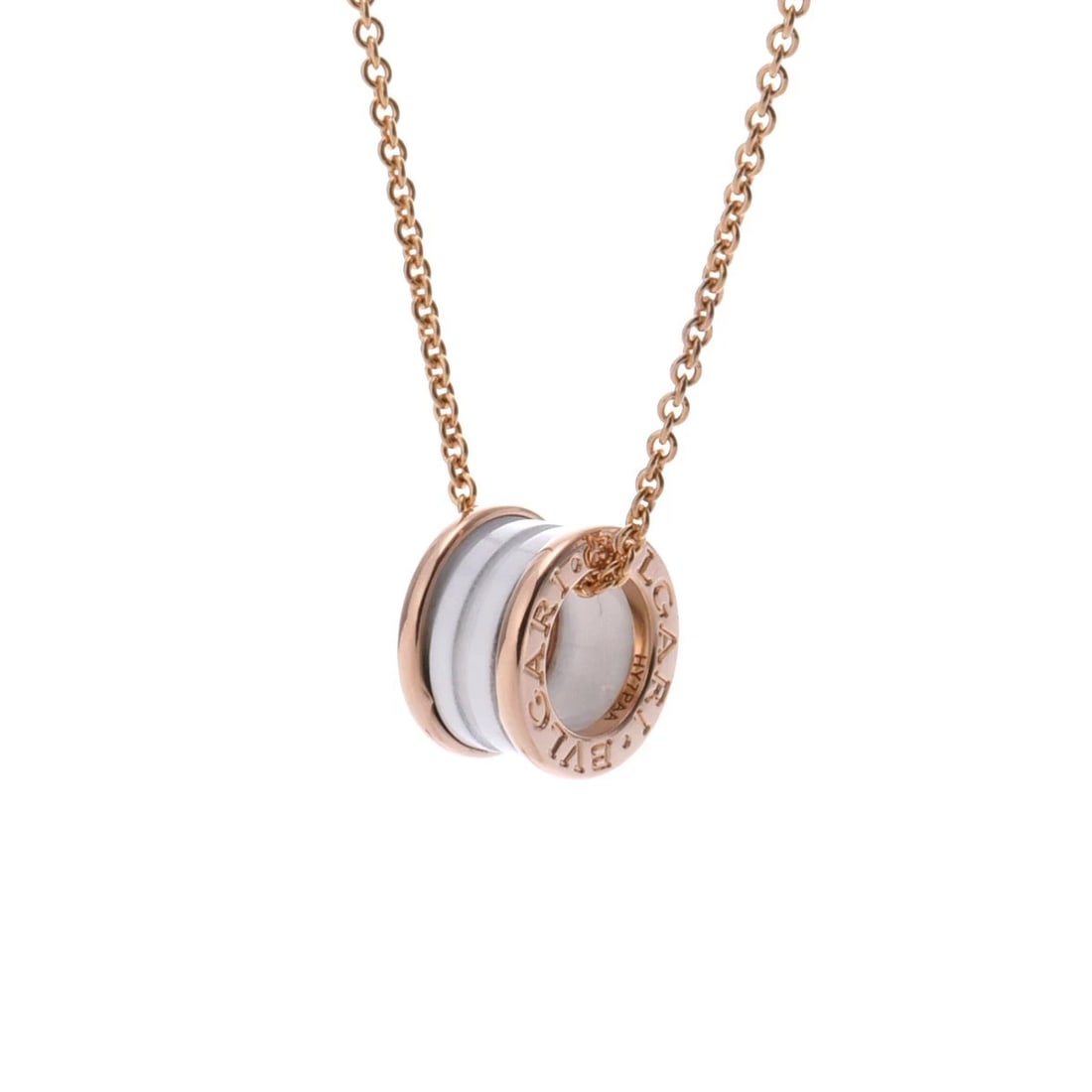 BVLGARI NECKLACE: BVLGARI Necklace Brand: BVLGARI Type: Necklace Material: 18K pink gold PG, Color: Pink Gold Size: Top H/about 14.5mm W/about 9mm Chain length:39-46cm Chain length:39-46cmSize(Inch) Top H/about 0.6