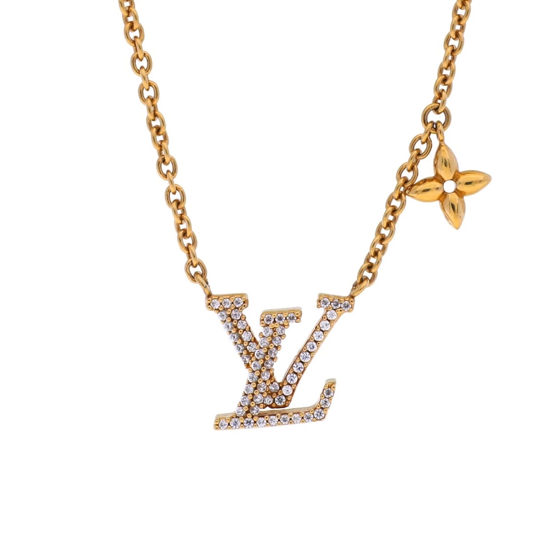 LOUIS VUITTON NECKLACE METAL LV ICONIC: LOUIS VUITTON Necklace metal LV Iconic Brand: LOUIS VUITTON Type: Necklace Material: metal, Color: Gold Size: Top H/about 13mm W/about 12mm Chain length:43-48.5cm Chain length:43-48.5cmSize(Inch) Top 