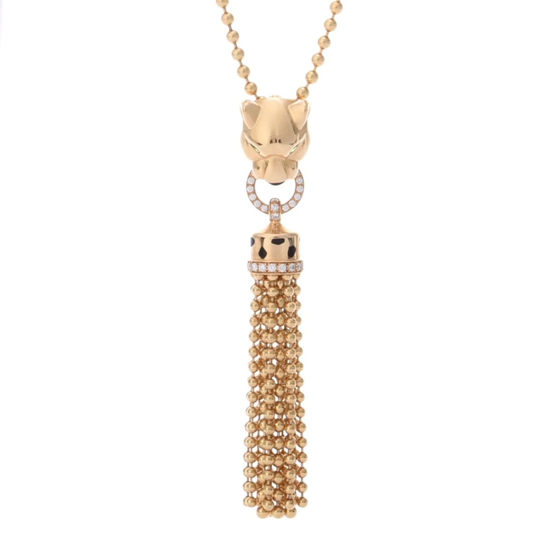 CARTIER NECKLACE DIAMOND/ONYX PANTHERE ECKLACE: CARTIER Necklace diamond/onyx Panthere ecklace Brand: CARTIER Type: Necklace Material: K18 Yellow Gold YG, Main Stone/Creation Natural Color: Yellow Gold Size: Chain length:44cm Chain length:44cmSize(