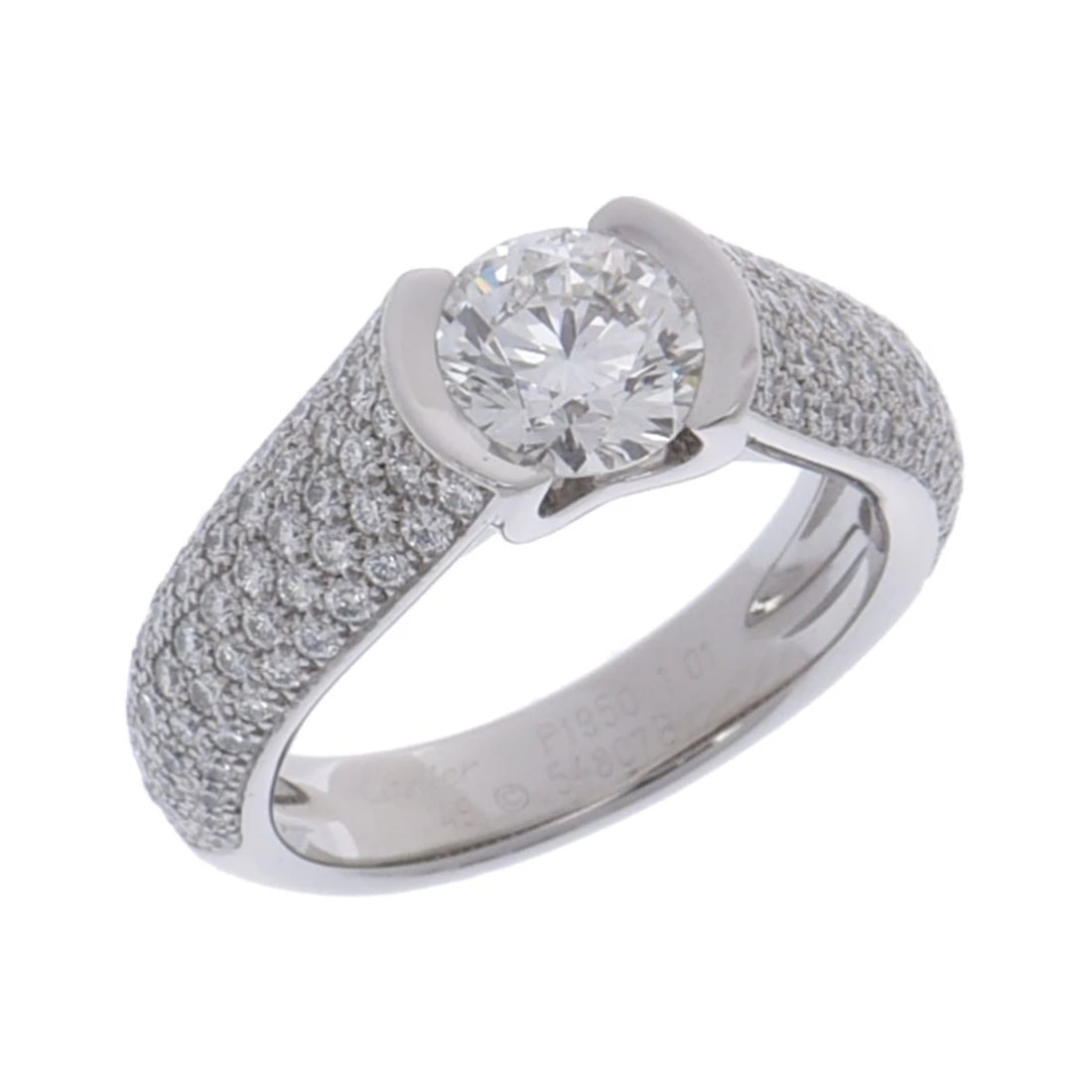 CARTIER RING DIAMOND: CARTIER Ring diamond Brand: CARTIER Type: Ring Material: Pt950Platinum, Main Stone/Creation Natural Color: Silver Size: 4.75 - 5 US Accessories: None Accessories Notice: When purchasing pr