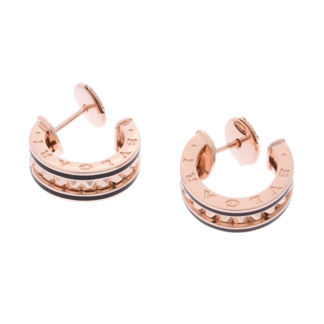 BVLGARI PIERCE B.ZERO1 LOCK PIERCE: BVLGARI Pierce B.ZERO1 Lock Pierce Brand: BVLGARI Type: Pierce Material: 18K pink gold PG, Color: Pink gold Size: Width:15.5mmLength:5mm(*mm)Size(Inch) Width:0.6inch Length:0.2inch Accessories: None