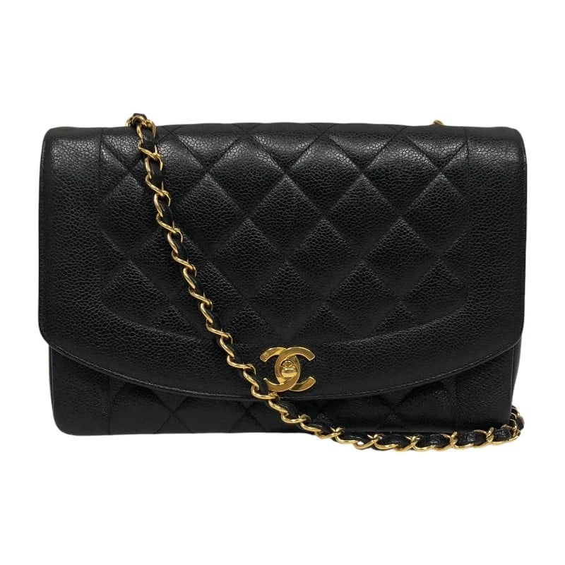 CHANEL DIANA 25 A01165 SHOULDER BAG: CHANEL Diana 25 A01165 Shoulder Bag Brand: CHANEL Type: Shoulder Bag Material: Caviar skin Color: Black Gold Hardware Size: W24.5cm x H16cmx D7cm W9.6 x H6.3x D2.8inch Accessories: None Ac