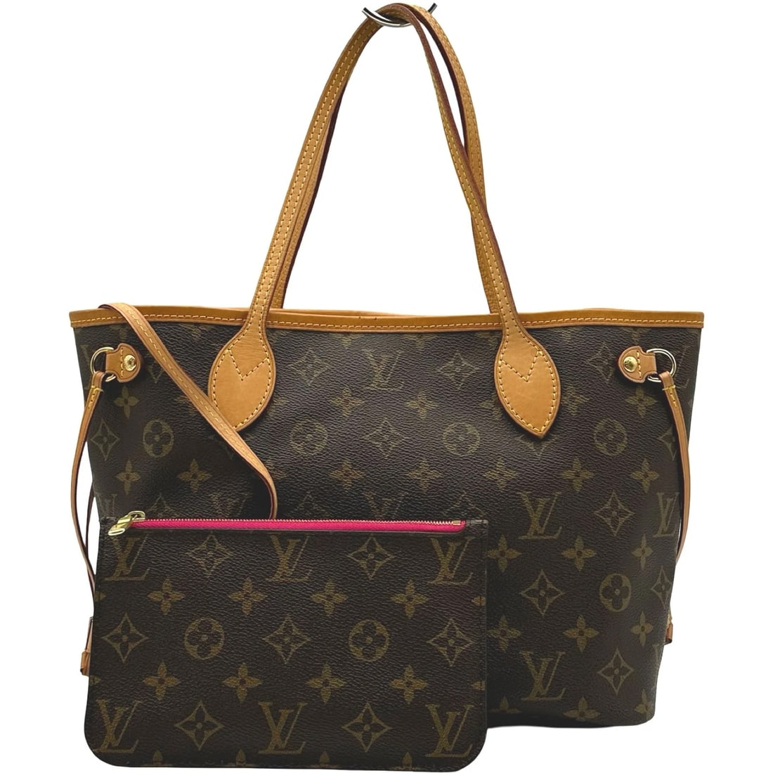 LOUIS VUITTON NEVER FULL PM TOTE BAG: LOUIS VUITTON Never full PM Tote Bag Brand: LOUIS VUITTON Type: Tote Bag Material: Monogram Color: Pivoonne Size: W29cm x H22cmx D13cm W11.4 x H8.7x D5.1inch Accessories: None Accessories Notice: