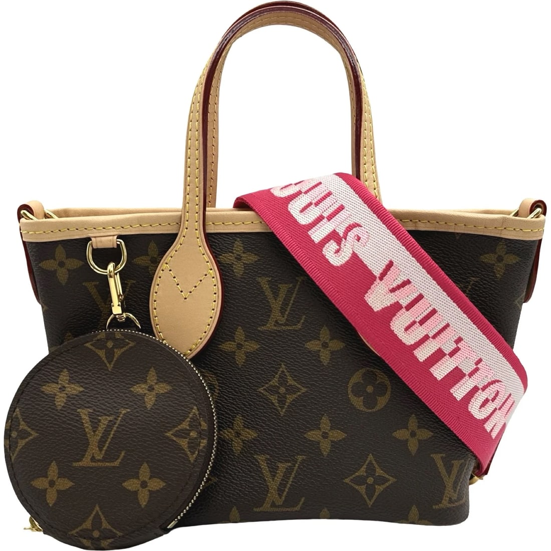 LOUIS VUITTON NEVERFULL BB SHOULDER BAG: LOUIS VUITTON Neverfull BB Shoulder Bag Brand: LOUIS VUITTON Type: Shoulder Bag Material: Monogram Color: Rose Peony Size: W17-23cm x H14.5cmx D9cm W6.7 x H5.7x D3.5inch Accessories: None