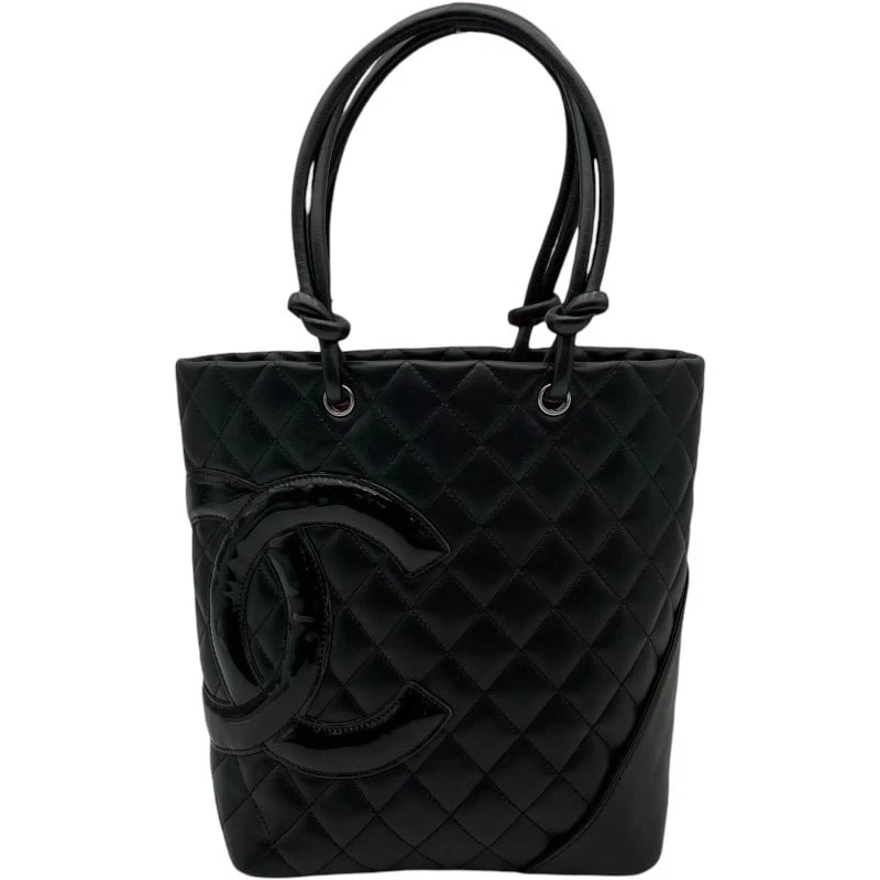 CHANEL CAMBON LINE MEDIUM TOTE TOTE BAG: CHANEL Cambon Line Medium Tote Tote Bag Brand: CHANEL Type: Tote Bag Material: Calfskin Color: Black SVHardware Size: W27cm x H24cmx D11.5cm W10.6 x H9.4x D4.5inch Accessories: None Access