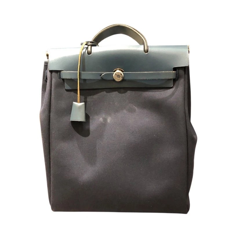 HERMES HERBAG ADD PM BACKPACK: HERMES Herbag add PM Backpack Brand: HERMES Type: Backpack Â· Daypack Material: Toile/Vash Hunter Color: SVHardware Size: W29cm x H40cmx D10cm W11.4 x H15.7x D3.9inch Accessories: None Accessories