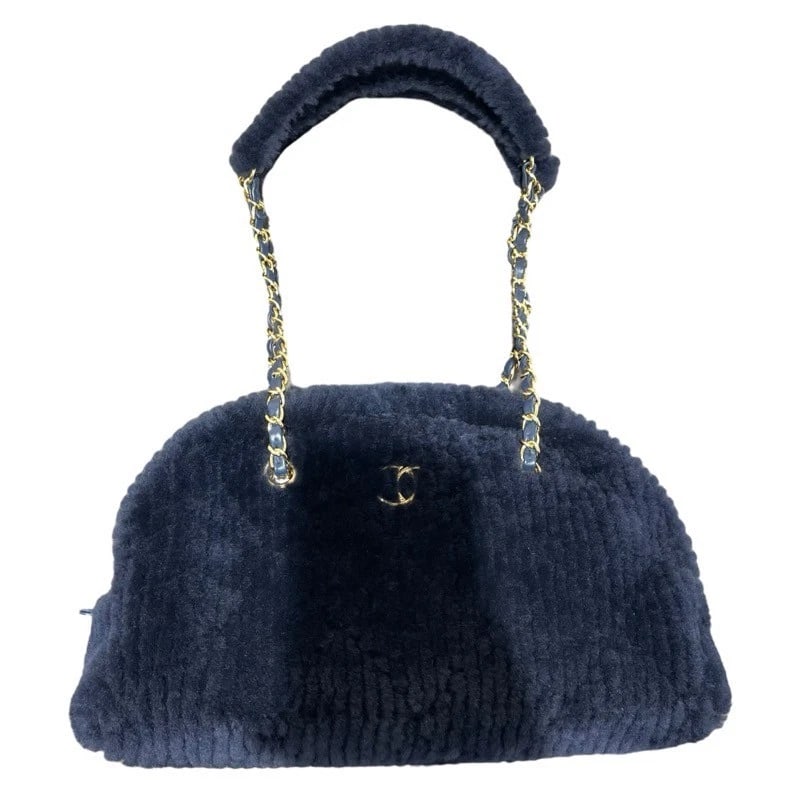 CHANEL LARGE BOWLING BAG TOTE BAG: CHANEL Large Bowling Bag Tote Bag Brand: CHANEL Type: Tote Bag Material: Coconeige Color: Shiffling Lambskin Blue GDHardware Size: W32cm x H19cmx D13cm W12.6 x H7.5x D5.1inch Accessories: None