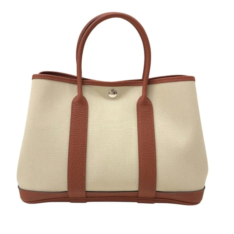 HERMES GARDEN PARTY TPM TOTE BAG: HERMES Garden party TPM Tote Bag Brand: HERMES Type: Tote Bag Material: Toile / Negonda Color: Cible Size: W30cm x H21cmx D13cm W11.8 x H8.3x D5.1inch Accessories: None Accessories Notice: