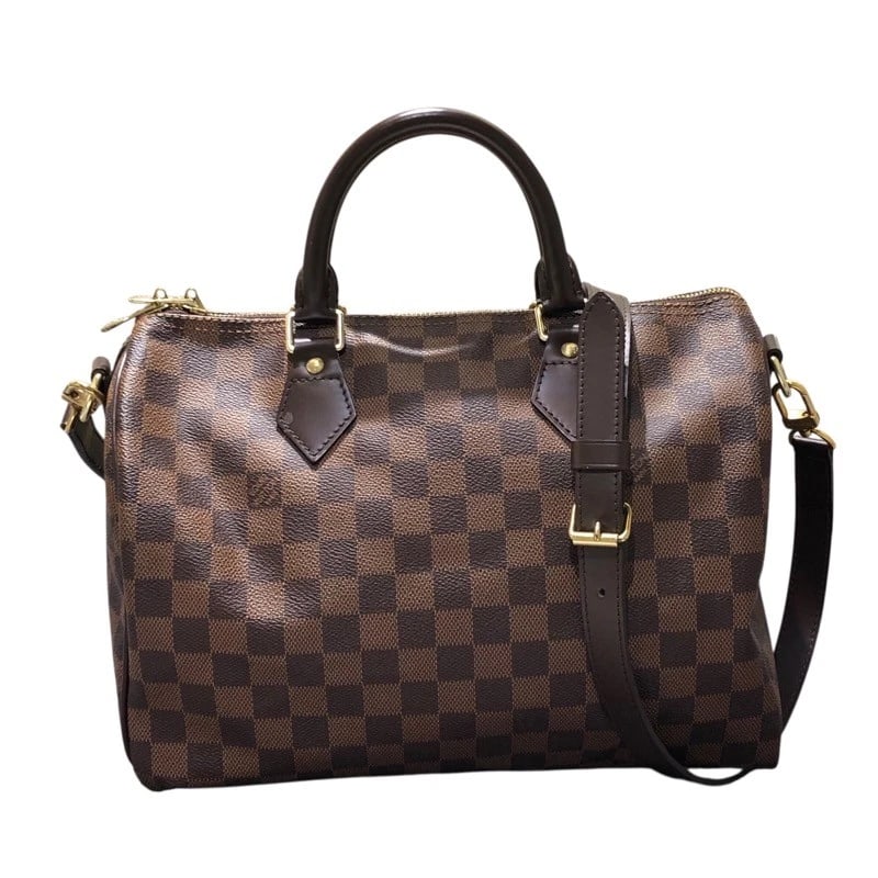 LOUIS VUITTON SPEEDY BANDOLIER 30 SHOULDER BAG: LOUIS VUITTON Speedy Bandolier 30 Shoulder Bag Brand: LOUIS VUITTON Type: Shoulder Bag Material: Damier canvas Color: Ebene Size: W30cm x H21cmx D17cm W11.8 x H8.3x D6.7inch Accessories: None
