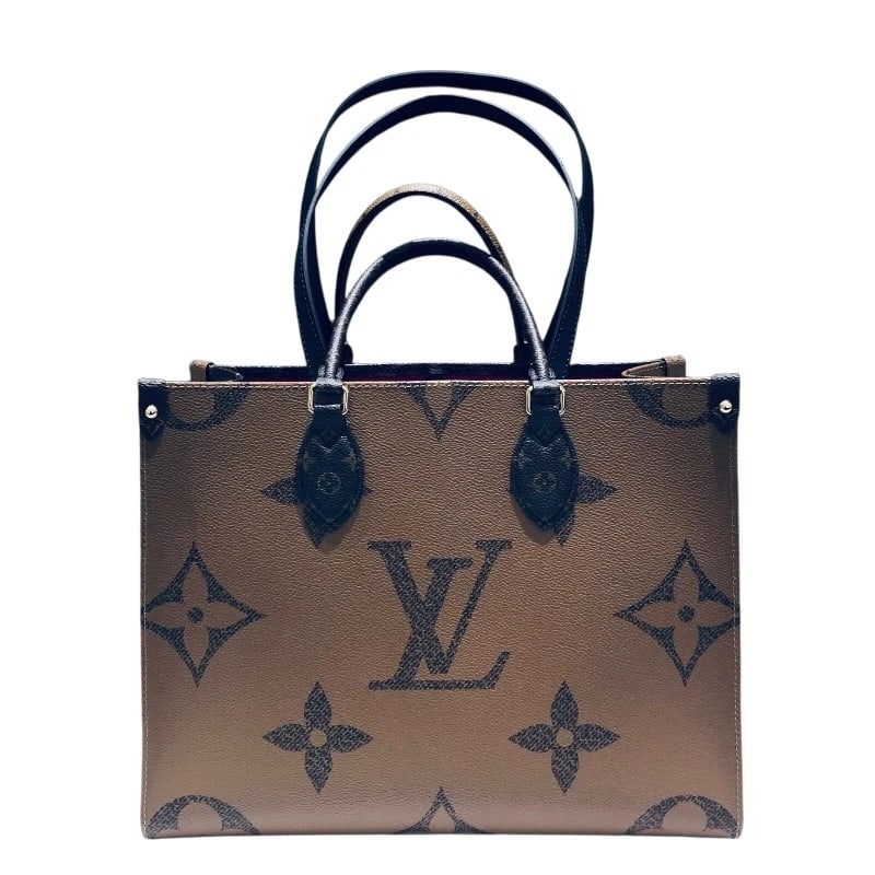 LOUIS VUITTON ON THE GO MM TOTE BAG: LOUIS VUITTON On the Go MM Tote Bag Brand: LOUIS VUITTON Type: Tote Bag Material: monogram giant reverse Color: Brown Size: W34cm x H27cmx D14cm W13.4 x H10.6x D5.5inch Accessories: None A