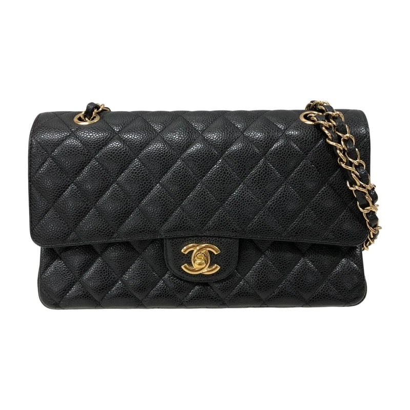 CHANEL MATRASSE 25 SHOULDER BAG: CHANEL Matrasse 25 Shoulder Bag Brand: CHANEL Type: Shoulder Bag Material: Caviar skin Color: Black Gold Hardware Size: W25cm x H15cmx D6.5cm W9.8 x H5.9x D2.6inch Accessories: None Access