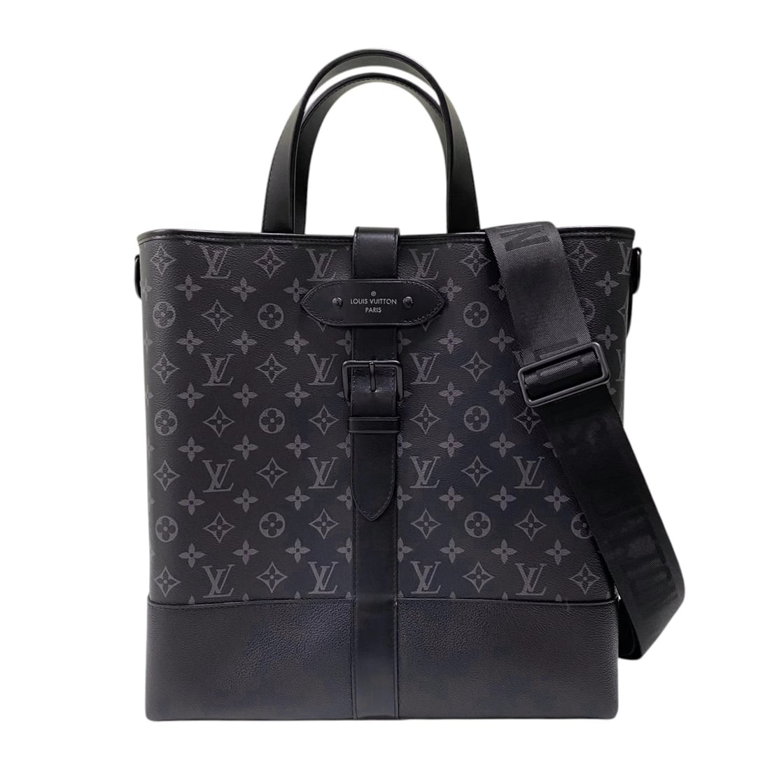 LOUIS VUITTON SAUMUR TOTE TOTE BAG: LOUIS VUITTON Saumur Tote Tote Bag Brand: LOUIS VUITTON Type: Tote Bag Material: Monogram Eclipse canvas Color: black Size: W36cm x H37cmx D13cm W14.2 x H14.6x D5.1inch Accessories: None A