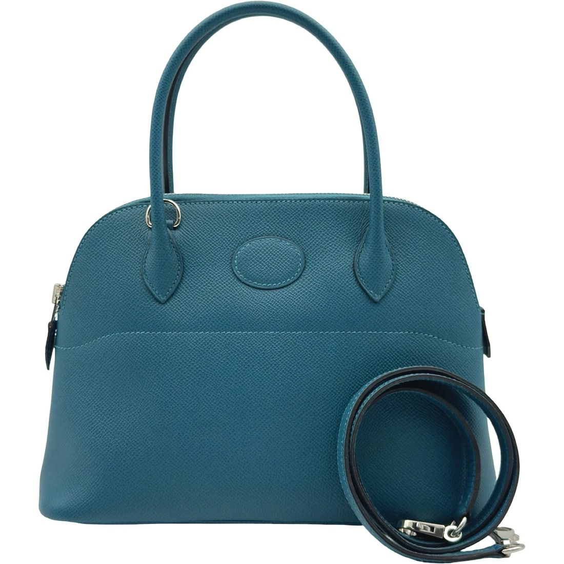 HERMES BORED 27 HANDBAG: HERMES Bored 27 Handbag Brand: HERMES Type: Handbag Material: Epsom Color: VeilBosphore SilverHardware Size: W27cm x H19cmx D10cm W10.6 x H7.5x D3.9inch Accessories: None Accessories Notic