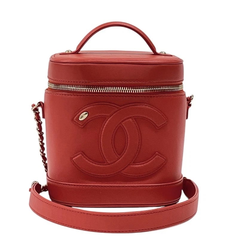 CHANEL COCO MARK CHAIN VANITY BAG SHOULDER BAG: CHANEL COCO Mark Chain Vanity Bag Shoulder Bag Brand: CHANEL Type: Shoulder Bag Material: lambskin Color: Red gold hardware Size: W15cm x H16cmx D12cm W5.9 x H6.3x D4.7inch Accessories: None <