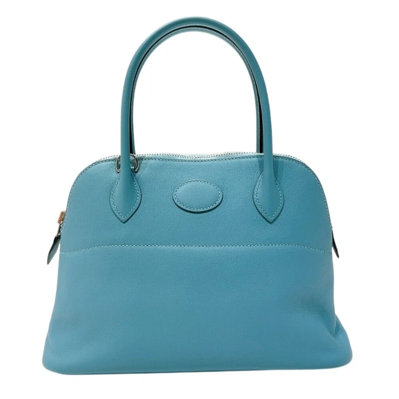 HERMES BORED 27 HANDBAG: HERMES Bored 27 Handbag Brand: HERMES Type: Handbag Material: Swift Color: Blue Art SilverHardware Size: W27cm x H20cmx D10cm W10.6 x H7.9x D3.9inch Accessories: None Accessories Notice: W
