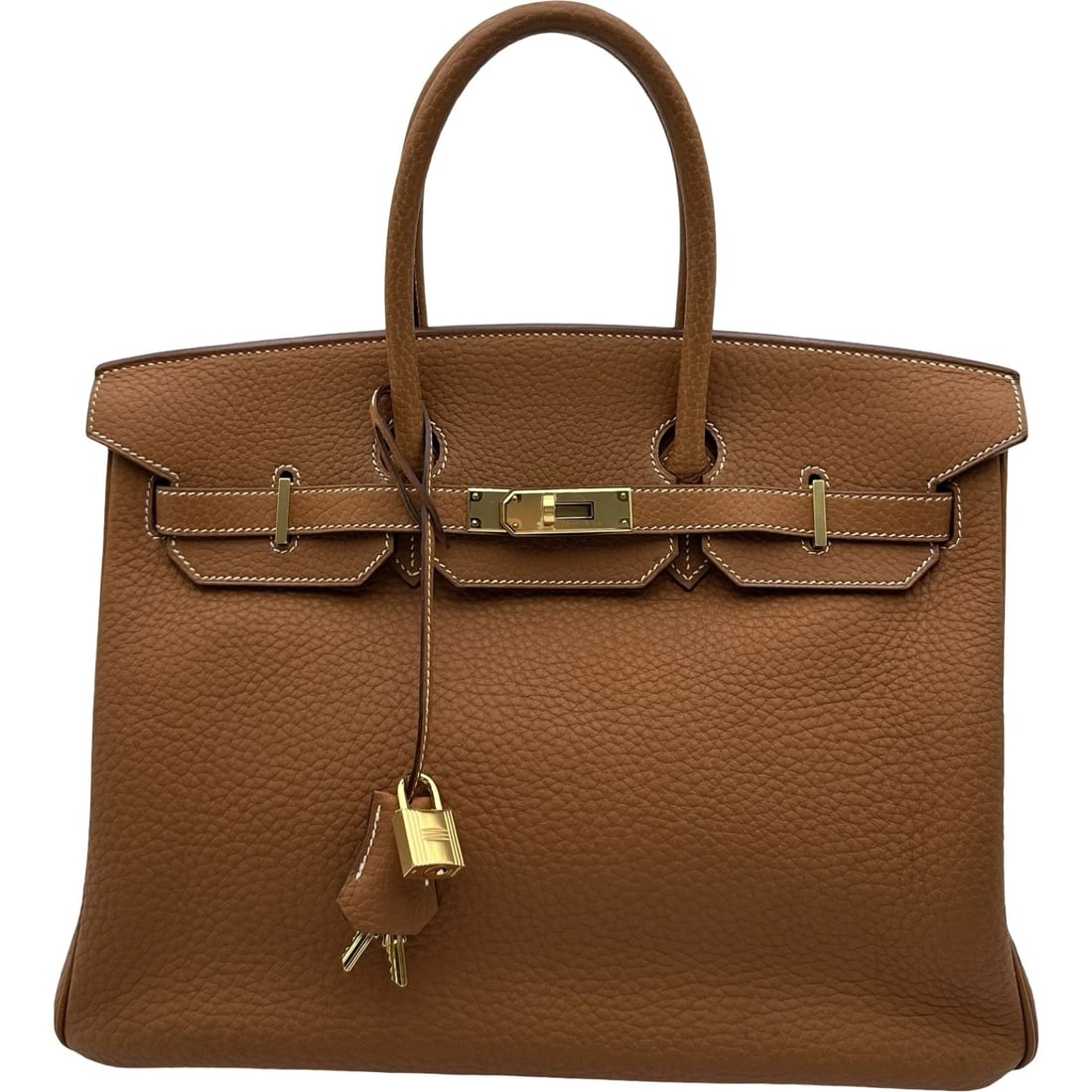 HERMES BIRKIN 35 HANDBAG: HERMES Birkin 35 Handbag Brand: HERMES Type: Handbag Material: Fjord Color: Gold Gold Hardware Size: W34.5cm x H27cmx D18cm W13.6 x H10.6x D7.1inch Accessories: None Accessories Notice: Wh