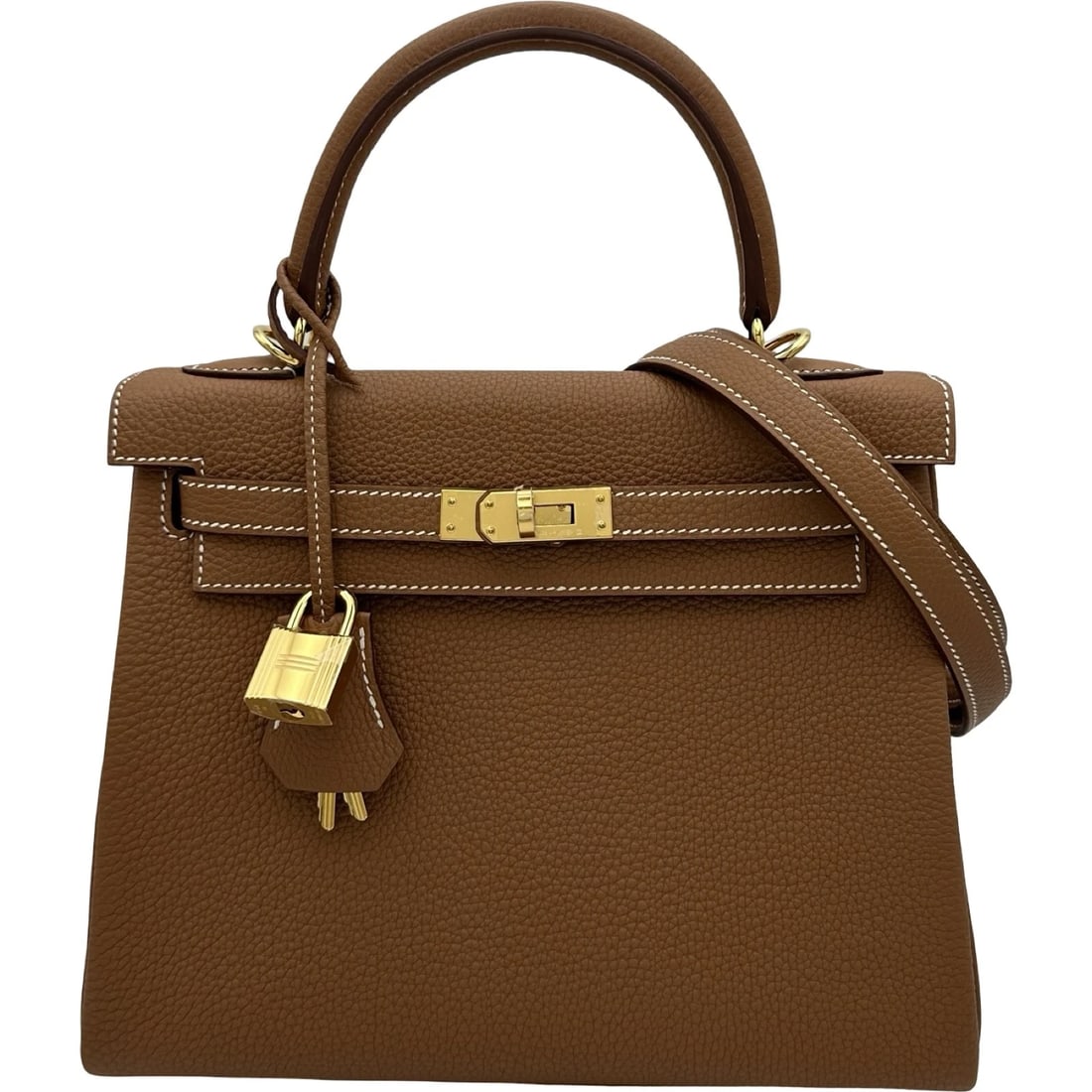 HERMES KELLY 25 INNER STITCH SHOULDER BAG: HERMES Kelly 25 inner stitch Shoulder Bag Brand: HERMES Type: Shoulder Bag Material: Togo Color: Gold Gold Hardware Size: W22.5cm x H18.5cmx D8.5cm W8.9 x H7.3x D3.3inch Accessories: None