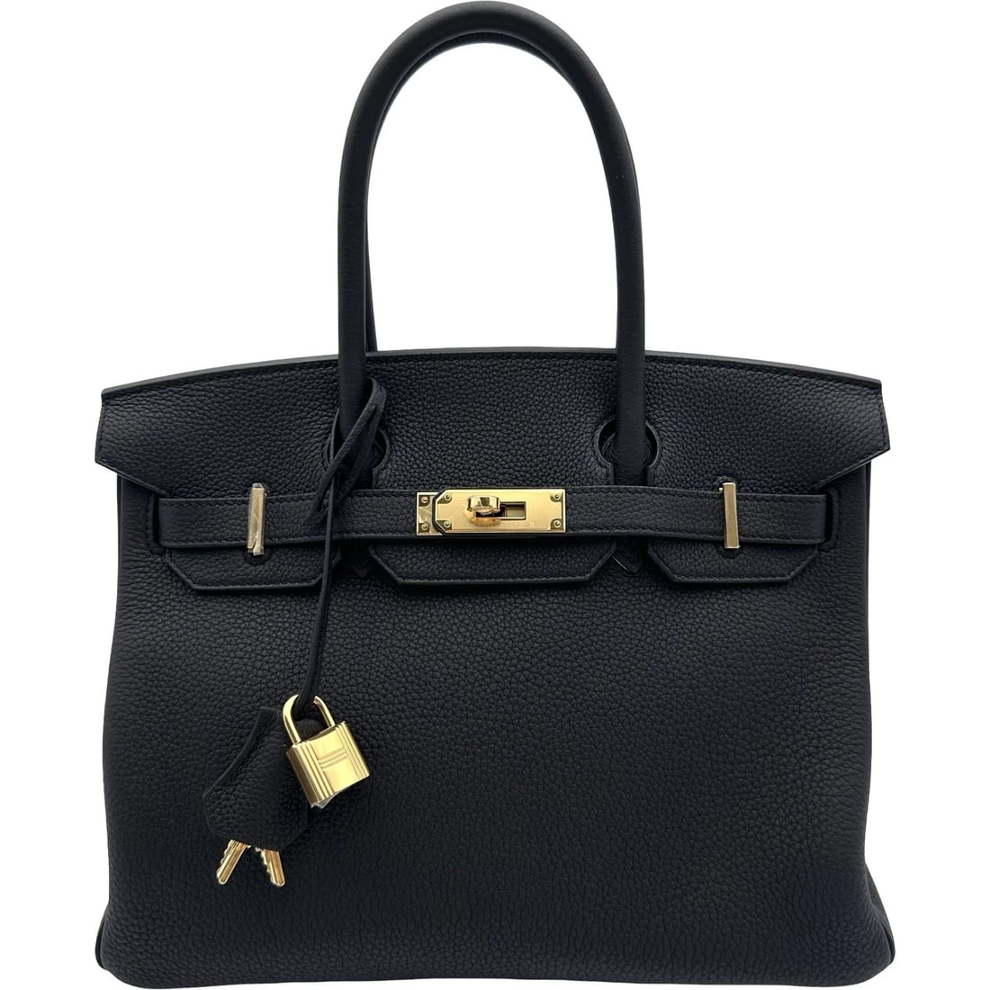 HERMES BIRKIN 30 HANDBAG: HERMES Birkin 30 Handbag Brand: HERMES Type: Handbag Material: Togo Color: Black Gold Hardware Size: W30cm x H22cmx D16cm W11.8 x H8.7x D6.3inch Accessories: None Accessories Notice: When