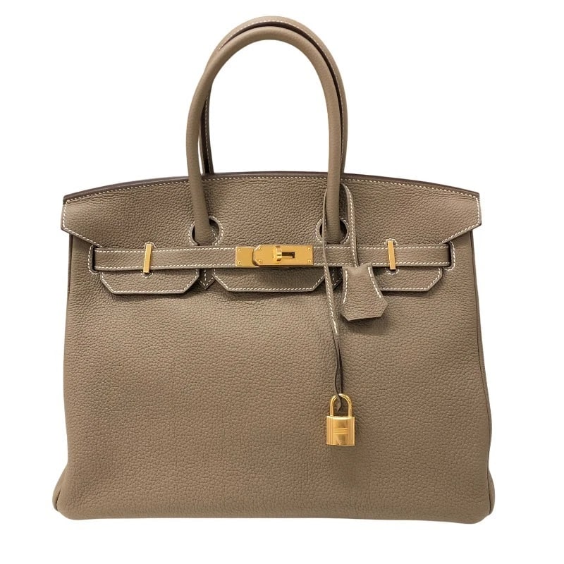 HERMES BIRKIN 35 HANDBAG: HERMES Birkin 35 Handbag Brand: HERMES Type: Handbag Material: Togo Color: Etup Gold Hardware Size: W35cm x H25cmx D18.5cm W13.8 x H9.8x D7.3inch Accessories: None Accessories Notice: When